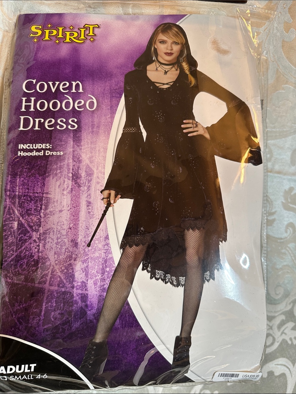 Spirit Coven Hooded Dress - Black - Halloween Sexy Witch Costume Cosplay Gothic